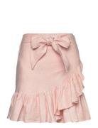 Julli Linen Skirt Kort Nederdel Pink Ella&il