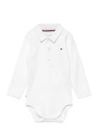 Baby Rib Collar Body L/S Bodies Long-sleeved White Tommy Hilfiger