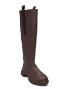 Recycled Rubber Country Boot Lange Støvler Burgundy Ganni