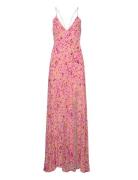 Jacquard Maxi Slip Dress Maxikjole Festkjole Pink ROTATE Birger Christensen