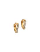 Sparkling Curve Small Hoops Accessories Jewellery Earrings Hoops Gold Enamel Copenhagen