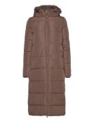 Onlanna X Long Hood Puffer Coat Otw Foret Jakke Brown ONLY