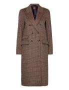 Checked Wool-Blend Coat Outerwear Coats Winter Coats Brown Esprit Collection