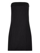 Pinstripe Tube Dress Kort Kjole Black Gina Tricot