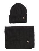 Gp Th Timeless Beanie + Scarf Accessories Headwear Beanies Black Tommy Hilfiger