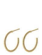 Small Twisted Creoles Accessories Jewellery Earrings Hoops Gold Pernille Corydon