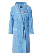 Quinn Cotton-Mix Hoodie Robe With Contrast Piping Morgenkåbe Blue Lexington Home