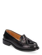 Terrane Black Leather Loafers Loafers Flade Sko Black ALOHAS