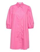 Petronia 3/4 Shirt Dress Kort Kjole Pink MSCH Copenhagen