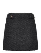 Tweed Mini Skirt Kort Nederdel Black Michael Kors