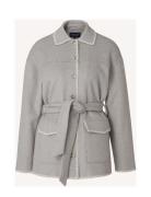 Miriam Wool Blend Blanket Stitch Jacket Uldjakke Jakke Grey Lexington Clothing