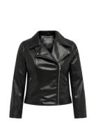 Carbecca Faux Leather Biker Otw Læderjakke Skindjakke Black ONLY Carmakoma