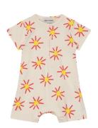 Baby Sun All Over Playsuit Bodysuits Short-sleeved Beige Bobo Choses