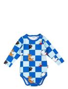 Squares Body Bodies Long-sleeved Blue Martinex