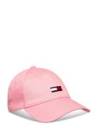 Tjw Elongated Flag 5 Panels Cap Accessories Headwear Caps Pink Tommy Hilfiger