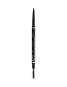 Nyx Professional Makeup Micro Brow 08 Black Brow Pen 0,1G Øjenbrynsblyant Makeup Black NYX Professional Makeup