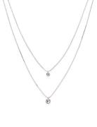 Lucia Recycled 2-In-1 Crystal Necklace Accessories Jewellery Necklaces Dainty Necklaces Silver Pilgrim