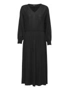 Slmieko Long Dress Ls Knælang Kjole Black Soaked In Luxury