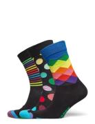 3-Pack Classic Multi-Color Socks Gift Set Lingerie Socks Regular Socks Black Happy Socks