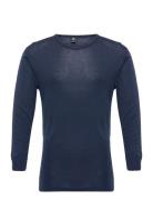 Dovre Wool Long Sleeved T-Shir Underwear Night & Loungewear Pyjama Tops Blue Dovre