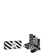 4-Pack Classic Black & White Socks Gift Set Underwear Socks Regular Socks Black Happy Socks