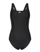 Adidas Mid 3 Stripes Swimsuit Badedragt Badetøj Black Adidas Performance