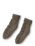 Ardette Knitted Pointelle Socks 17-18 Sokker Strømper Brown That's Mine
