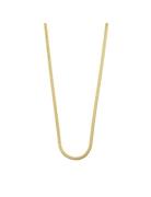 Joanna Flat Snake Chain Necklace Gold-Plated Accessories Jewellery Necklaces Chain Necklaces Gold Pilgrim