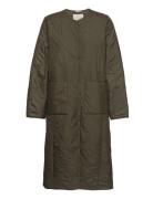 Recycle Polyester Coat Quiltet Jakke Khaki Green Rosemunde