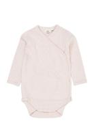 Baby Striped Wrap Body Long Sleeve Bodies Wrap Bodies Pink Copenhagen Colors