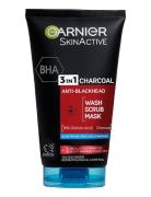 Garnier Skinactive Pureactive 3-In-1 Charcoal 150 Ml Ansigtsrens Makeupfjerner Nude Garnier