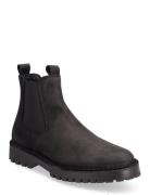 Slhricky Nubuck Chelsea Boot B Støvlet Chelsea Boot Black Selected Homme