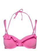 Java Pique Ruffle Pd Swimwear Bikinis Bikini Tops Wired Bikinitops Pink Hunkemöller