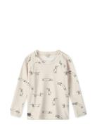 Noah Printed Longsleeve Swim Tee Swimwear Uv Clothing Uv Tops Cream Liewood