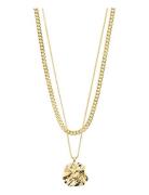 Willpower Curb & Coin Necklace, 2-In-1 Set, Gold-Plated Accessories Jewellery Necklaces Chain Necklaces Gold Pilgrim
