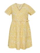 Pkmaya Ss Wrap Dress Dresses & Skirts Dresses Casual Dresses Short-sleeved Casual Dresses Yellow Little Pieces