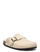 Biaotto Mule Suede Shoes Summer Shoes Sandals Cream Bianco