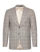 Slhslim-Neil Sand Check Blz B Suits & Blazers Blazers Single Breasted Blazers Grey Selected Homme