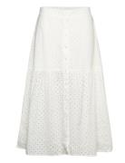 Skirt Verona Knælang Nederdel White Lindex