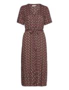 Kamarta Long Dress Knælang Kjole Brown Kaffe