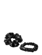 Vegan Scrunchie Big And Small 2-Pack Accessories Hair Accessories Scrunchies Black Corinne