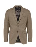 Slhslim-Mark Wool Blz B Noos Suits & Blazers Blazers Single Breasted Blazers Brown Selected Homme