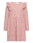 Dress Waffle Quality Aop Flowe Dresses & Skirts Dresses Casual Dresses Long-sleeved Casual Dresses Pink Lindex