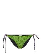 Recycled Printed Beads String Bikini Briefs Swimwear Bikinis Bikini Bottoms Side-tie Bikinis Green Ganni