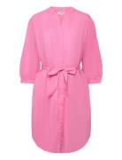 Mschabiella 3/4 Shirt Dress Kort Kjole Pink MSCH Copenhagen