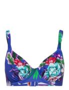 Halkidiki Uw Gathered Full Cup Bikini Top 32 Ff Swimwear Bikinis Bikini Tops Wired Bikinitops Blue Fantasie