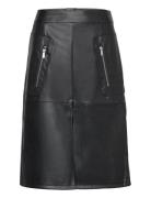 Vipen Hw Coated Skirt Knælang Nederdel Black Vila