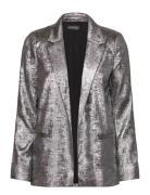 Slronya Blazer Ls Blazers Single Breasted Blazers Silver Soaked In Luxury
