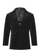 Slhslim-Hale Velvet Blz B Suits & Blazers Blazers Single Breasted Blazers Black Selected Homme