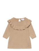 Nbfresine Ls Knit Dress Dresses & Skirts Dresses Casual Dresses Long-sleeved Casual Dresses Beige Name It